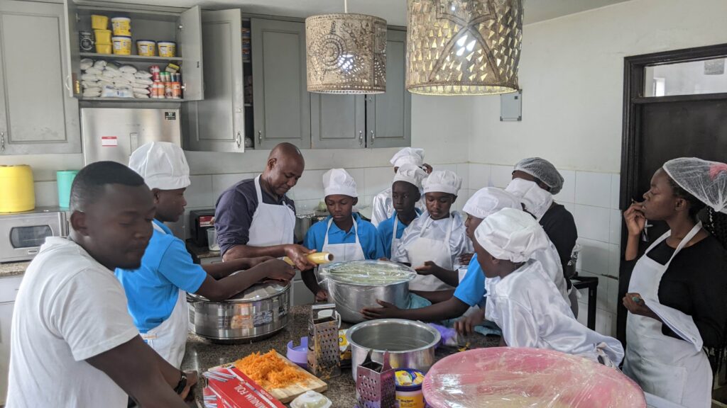 cooking a vegetarian meal at Canopy Life